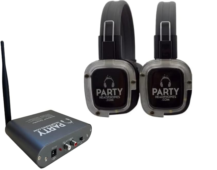 Silent Disco 2pcs Bundle Complete Headphones System - Rechargeable